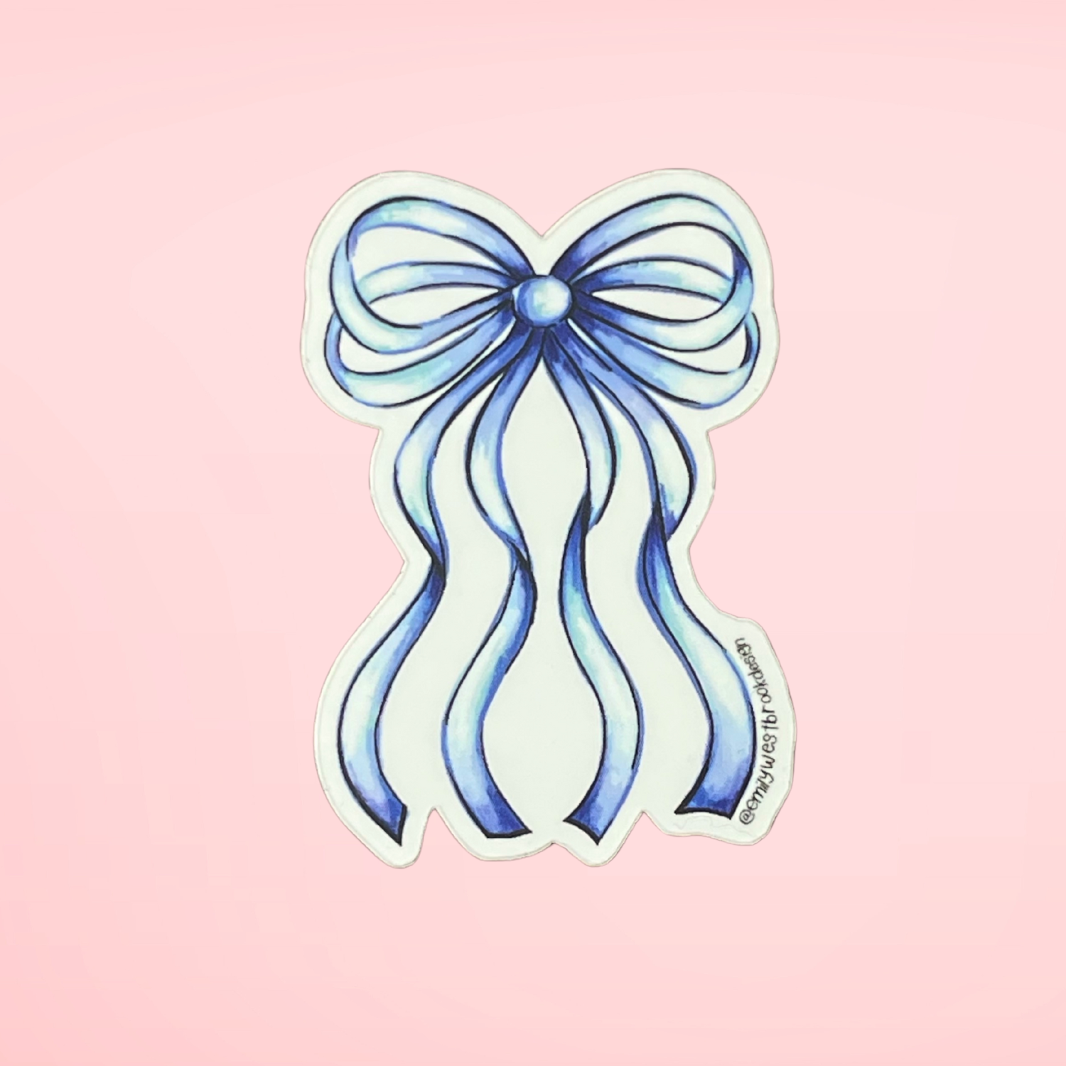 Blue Bow Sticker | Emily Westbrook Design